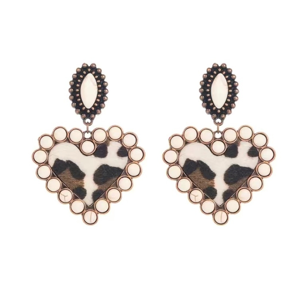 ๐๐๐3 for 12$๐๐๐Heartshaped Leopard Print Earrings - Picture 6 of 7